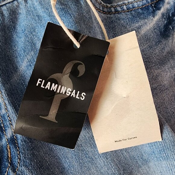 NEW Flamingals Womens XL Jeans Boyfriend Straight Leg Rip Distressed High Rise - Picture 7 of 9